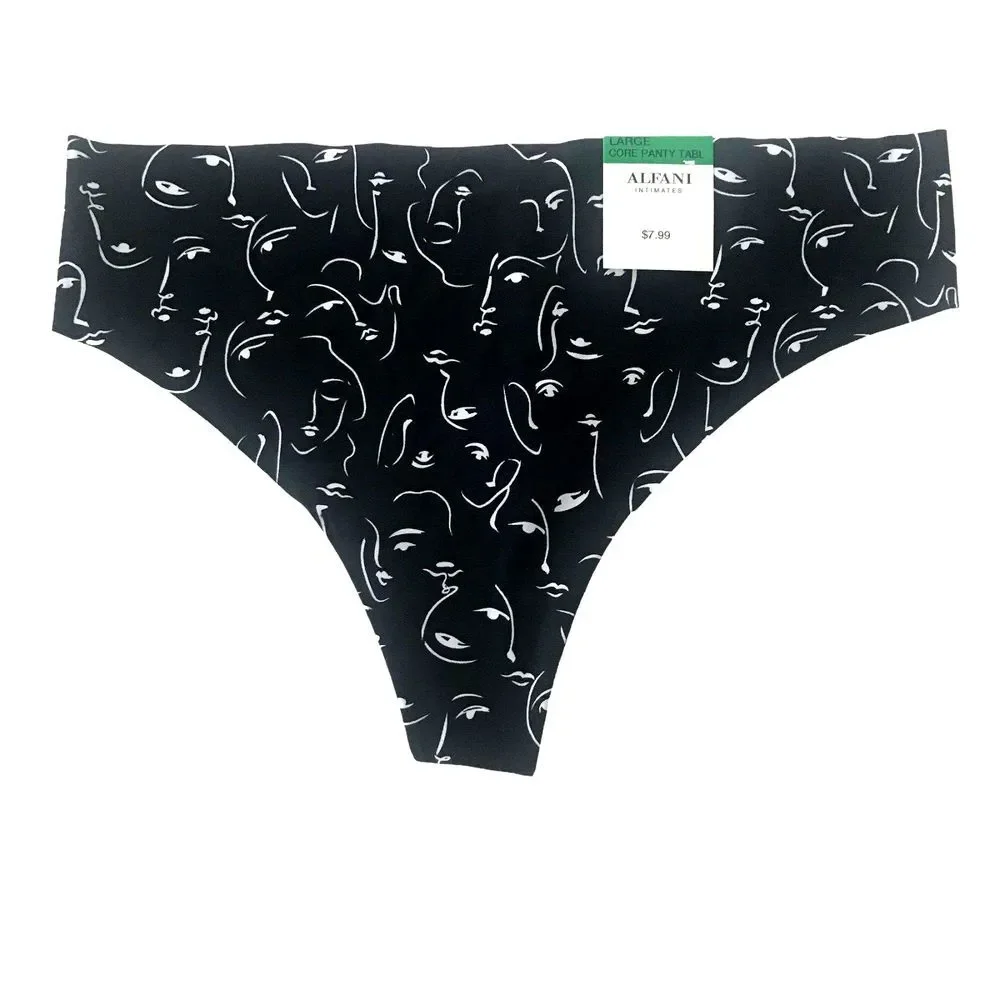 Alfani Intimates Women's Laser-Cut Thong Underwear - Set‎ of 2/Size L